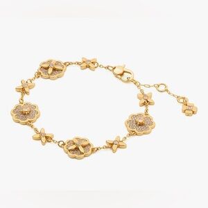 NWT Kate Spade  Gold Heritage Bloom Line Gold Tone Bracelet